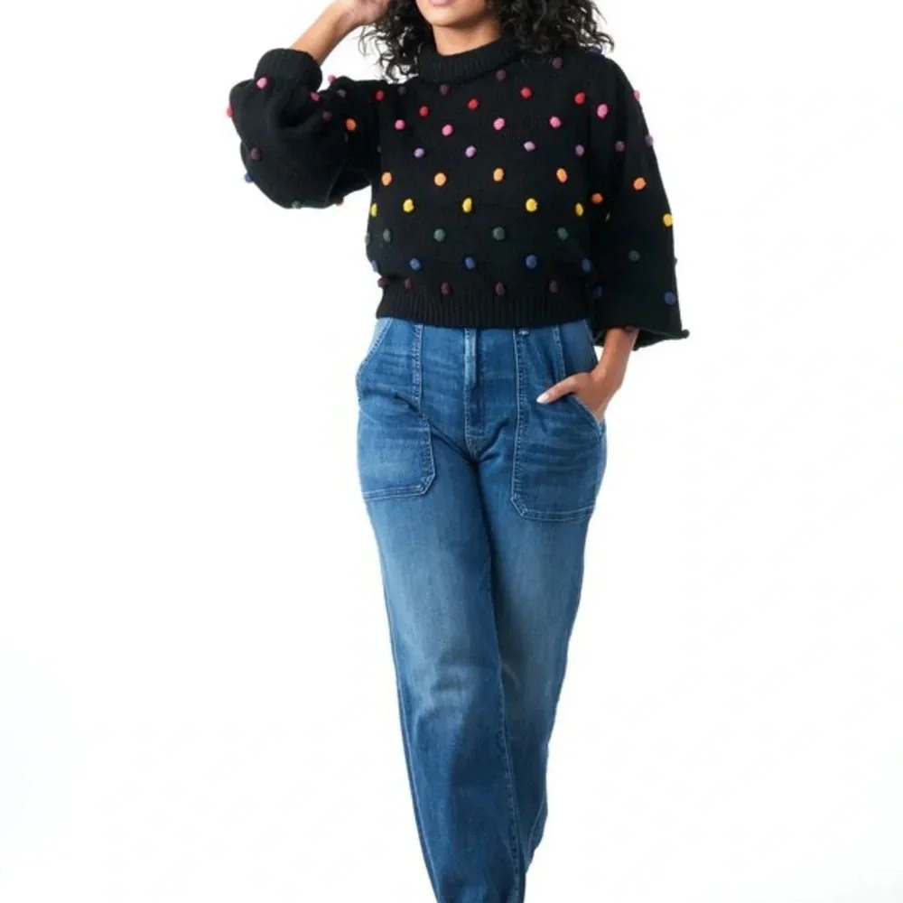 Farm Rio Pom Sweater NWOT - Picture 2 of 6